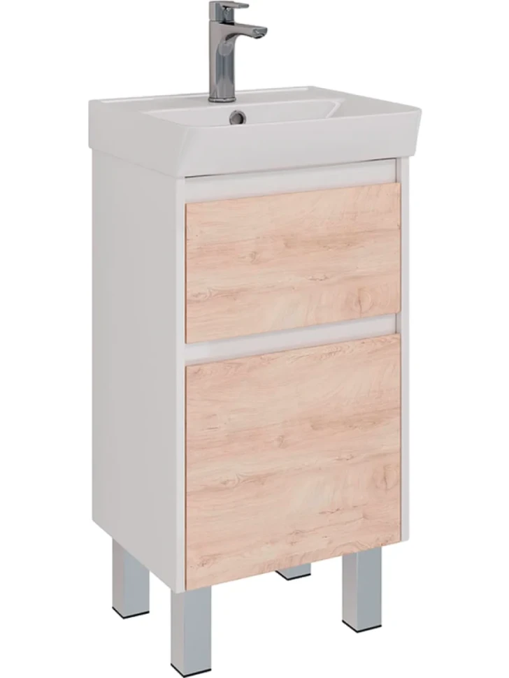 Мебель для ванной комнаты Lemark Combi 45 дуб кантри, белая глянцевая