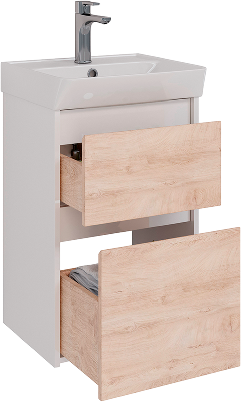 Мебель для ванной комнаты Lemark Combi 45 дуб кантри, белая глянцевая