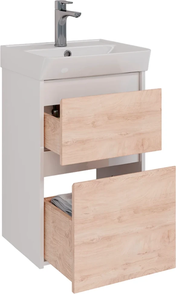 Мебель для ванной комнаты Lemark Combi 45 дуб кантри, белая глянцевая