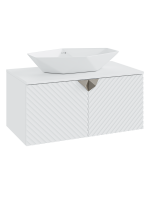 Тумба с раковиной Runo Андорра 70 подвесная, матовая белая, белый глянец