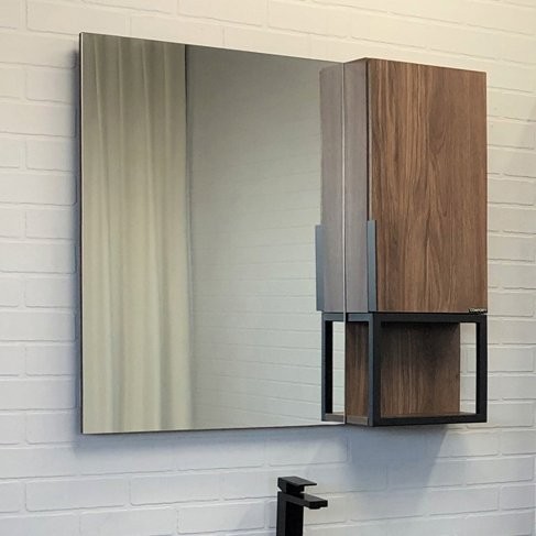 Зеркало Comforty Равенна Лофт 90 дуб тёмно-коричневый, чёрный муар