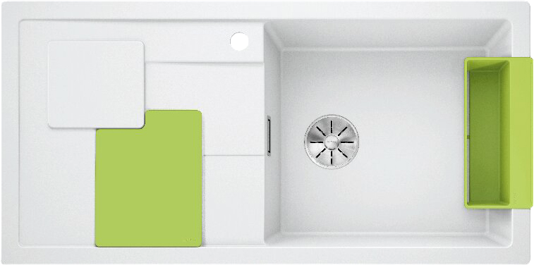 Мойка кухонная Blanco Sity XL 6 S белая, аксессуары киви
