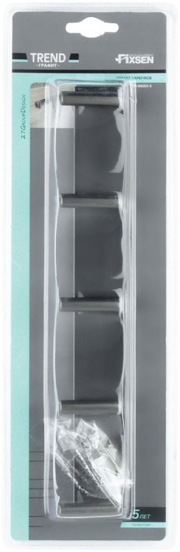 Крючок Fixsen Trend Graphite 98005-5 черный графит, 5 крючков