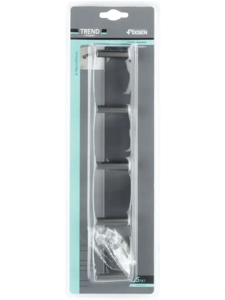Крючок Fixsen Trend Graphite 98005-5 черный графит, 5 крючков