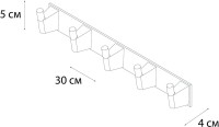 Крючок Fixsen Trend Graphite 98005-5 черный графит, 5 крючков