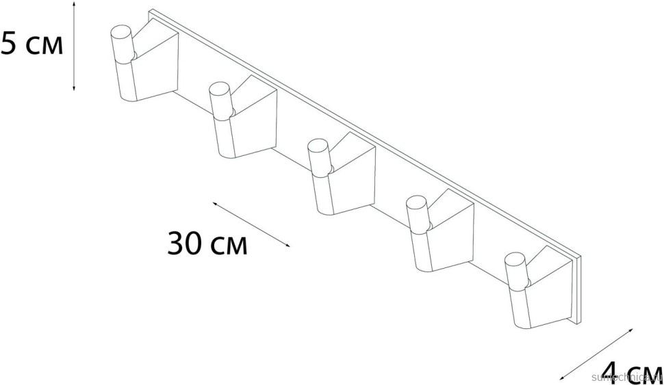 Крючок Fixsen Trend Graphite 98005-5 черный графит, 5 крючков