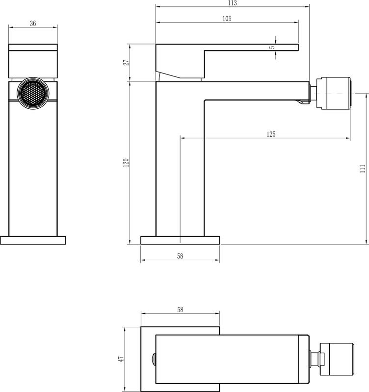 Смеситель для биде Boheme Qubic 476-MG matt gold