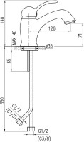Смеситель для раковины Rav Slezak Labe L026.5BZ белый, золото