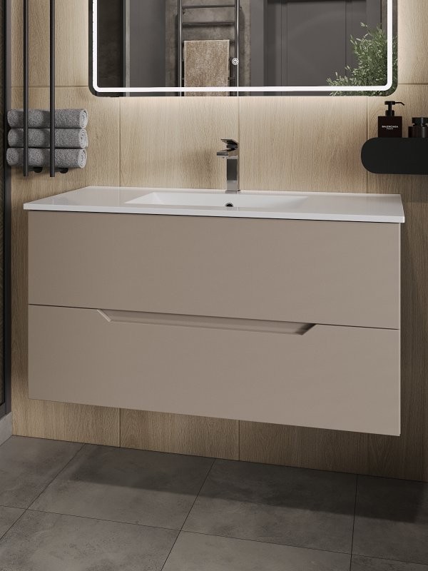 Тумба с раковиной Orange Line 100 латте матовый