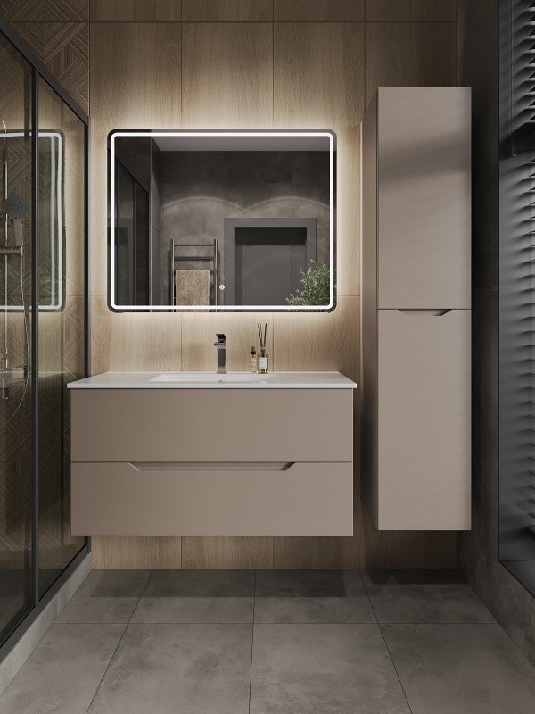 Тумба с раковиной Orange Line 100 латте матовый