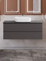 Тумба под раковину со столешницей BelBagno Kraft 120 подвесная, матовая темно-серая, столешница kep-120-mno