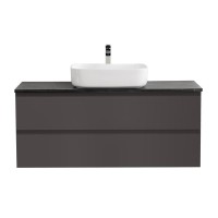 Тумба под раковину со столешницей BelBagno Kraft 120 подвесная, матовая темно-серая, столешница kep-120-mno