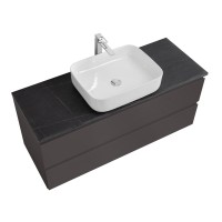 Тумба под раковину со столешницей BelBagno Kraft 120 подвесная, матовая темно-серая, столешница kep-120-mno