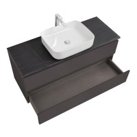 Тумба под раковину со столешницей BelBagno Kraft 120 подвесная, матовая темно-серая, столешница kep-120-mno