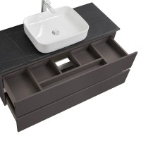 Тумба под раковину со столешницей BelBagno Kraft 120 подвесная, матовая темно-серая, столешница kep-120-mno