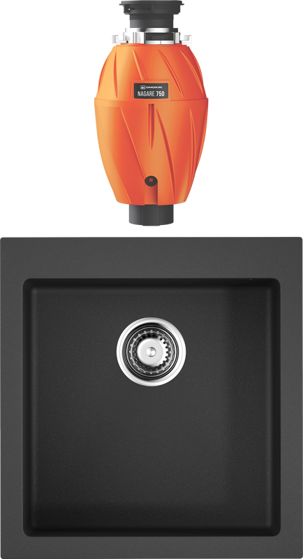 Комплект Мойка Omoikiri Bosen 47-BL черная + Измельчитель Nagare 750