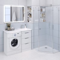 Тумба с раковиной Emmy 120 правая, 3 ящика, белая