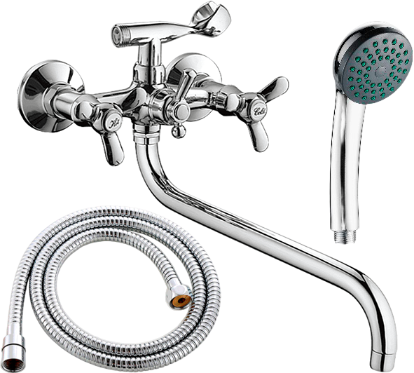 Смеситель с длинным изливом для ванны Fashun A2612-3 хром