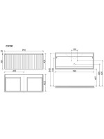 Мебель для ванной комнаты Sancos Code 100 подвесная, серая платина