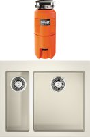 Комплект Мойка Omoikiri Bosen 59-2-WH белая + Измельчитель Nagare slim 900