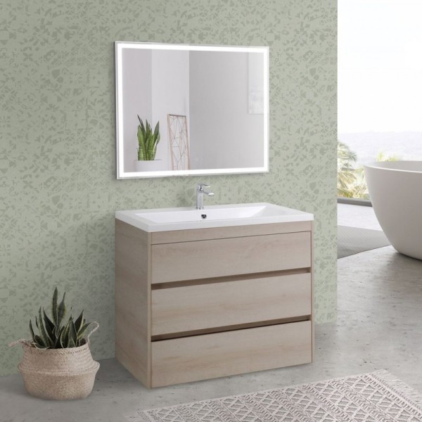 Мебель для ванной комнаты Art&Max Family 100, напольная, Pino Bianco