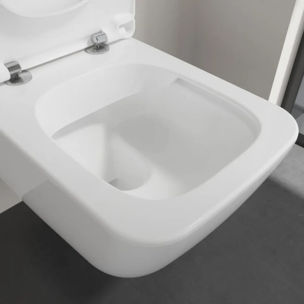 Комплект Унитаз подвесной Villeroy & Boch Venticello 4611RL01 безободковый, альпийский белый + Инсталляция Geberit Duofix UP 320 111.300.00.5 + Кнопка Sigma 20 115.882.16.1 черная, матовый лак + Крепления 111.815.00.1 к стене