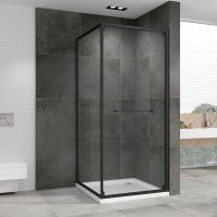 Душевой уголок Abber Schwarzer Diamant AG0A090B 90х90 см, профиль матовый черный, стекло прозрачное