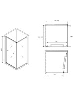 Душевой уголок Abber Schwarzer Diamant AG0A090B 90х90 см, профиль матовый черный, стекло прозрачное