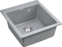 Комплект Мойка Paulmark Kante 45 PM104651-GRM серый металлик + Измельчитель Bone Crusher BC 910-SL-Slim Line