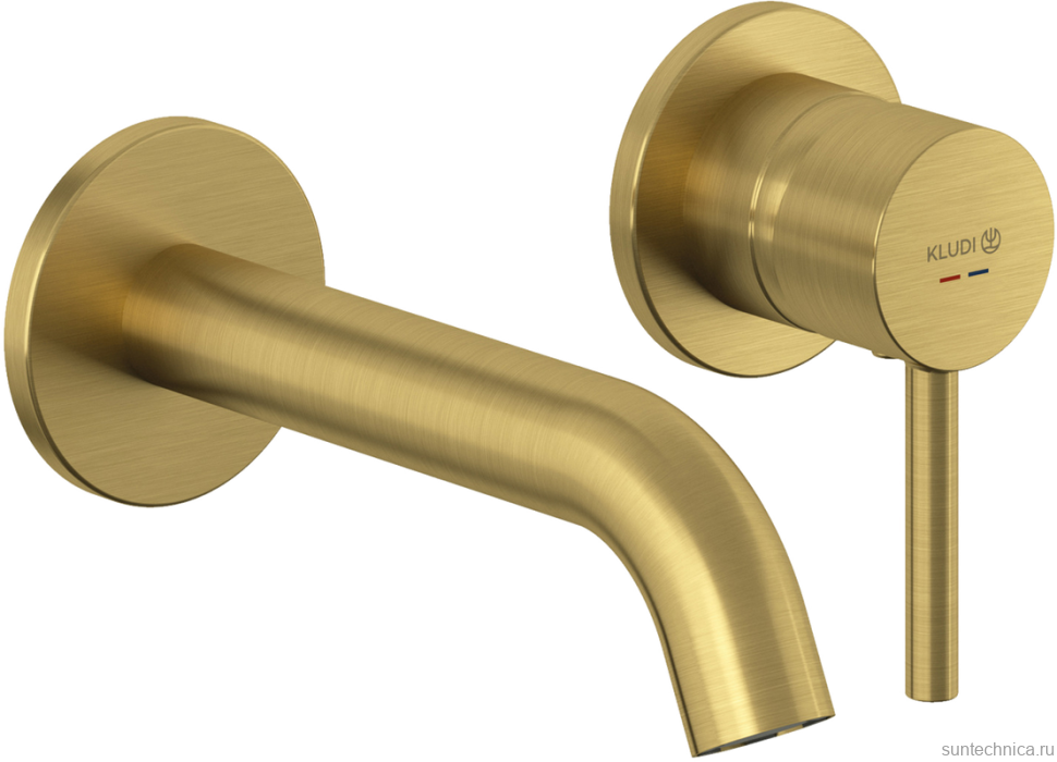 Смеситель для раковины Kludi Bozz 38244N076 С ВНУТРЕННЕЙ ЧАСТЬЮ брашированное золото