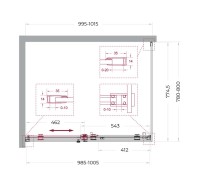 Душевой уголок BelBagno Soft Close-2 AH-1-100/80-C-Cr профиль хром