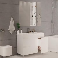 Мебель для ванной комнаты 1MarKa Cube 100Н с бельевой корзиной