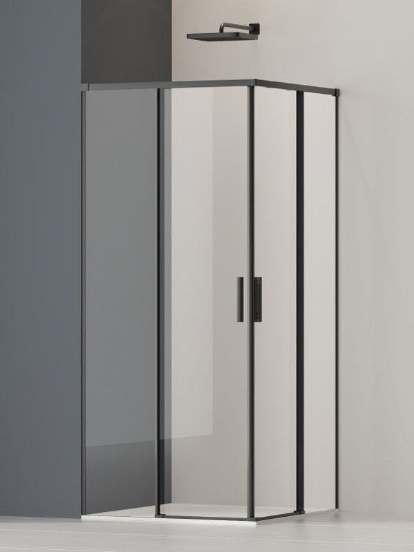 Душевой уголок Vincea Soft 2 VSS-3SO2800CLB 80x80, профиль черный, стекло прозрачное