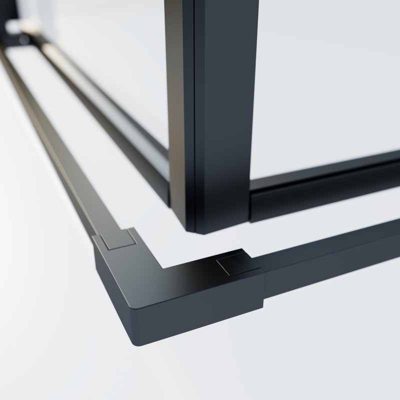 Душевой уголок Vincea Soft 2 VSS-3SO2800CLB 80x80, профиль черный, стекло прозрачное