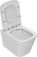 Комплект Унитаз подвесной Bauedge Bau Stil PRO безободковый, с микролифтом, белый + Звукоизоляция Geberit + Инсталляция Duofix Delta 458.163.21.1 с кнопкой смыва, хром