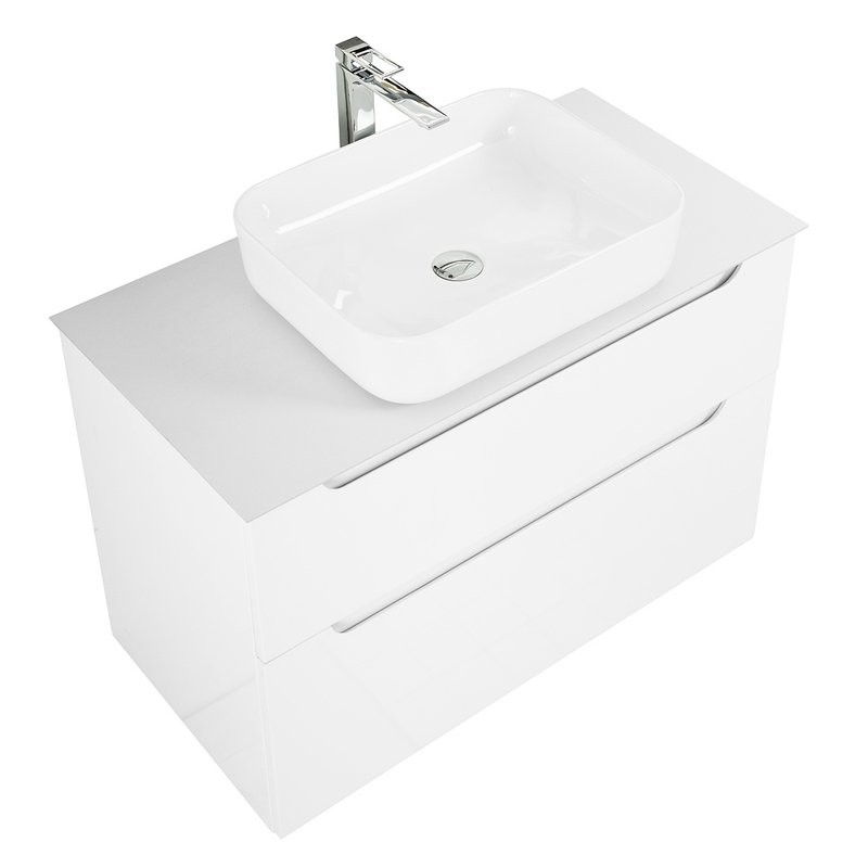 Тумба под раковину со столешницей BelBagno Etna 100 2 ящика, bianco lucido