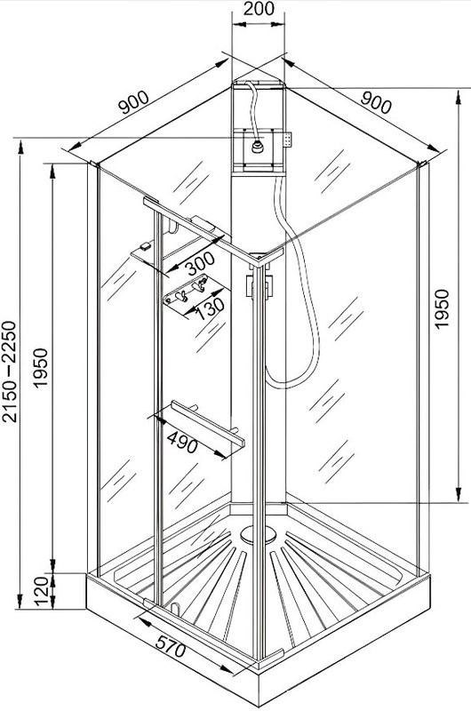 Душевая кабина Ceruttispa Mimi 901T профиль хром