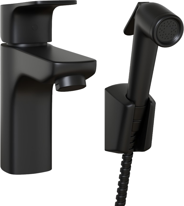 Смеситель для раковины Paini Viva Style P4YO205/574 с гигиеническим душем, черный
