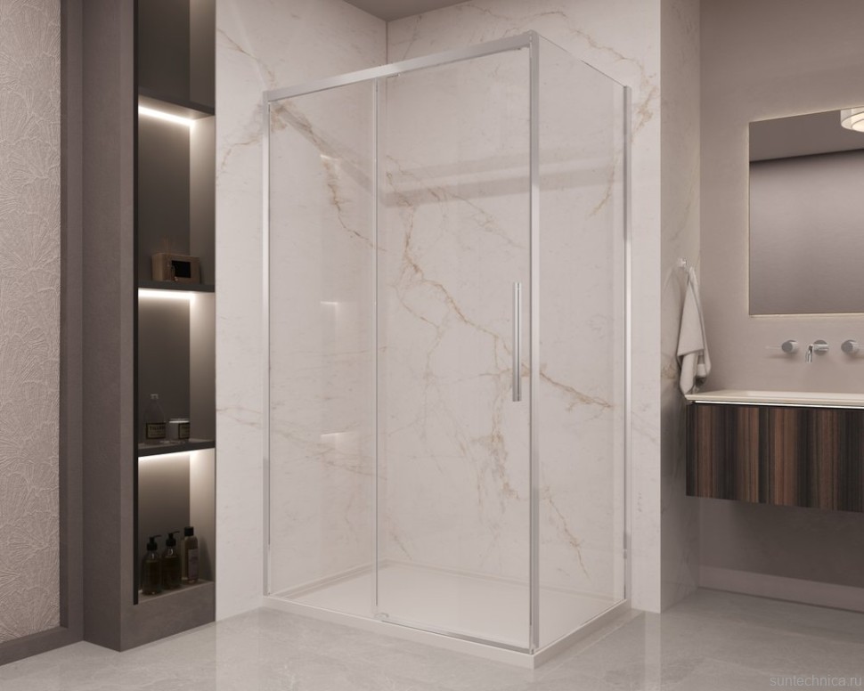 Душевой уголок Vincea Stella VSR-1ST8012CL 120x80 см, профиль хром, стекло прозрачное