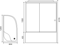 Душевая кабина Royal Bath RB 8120BK1-M L с высоким поддоном, с сиденьем