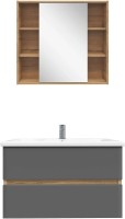 Мебель для ванной комнаты SanStar Graffa 80 дуб вотан, графит софт, раковина Фест 80