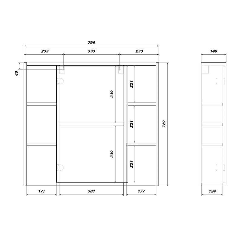 Мебель для ванной комнаты SanStar Graffa 80 дуб вотан, графит софт, раковина Фест 80