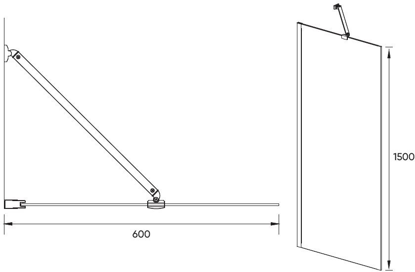 Шторка на ванну Veconi Palau PL84B-60-01-C8 60x150, черный