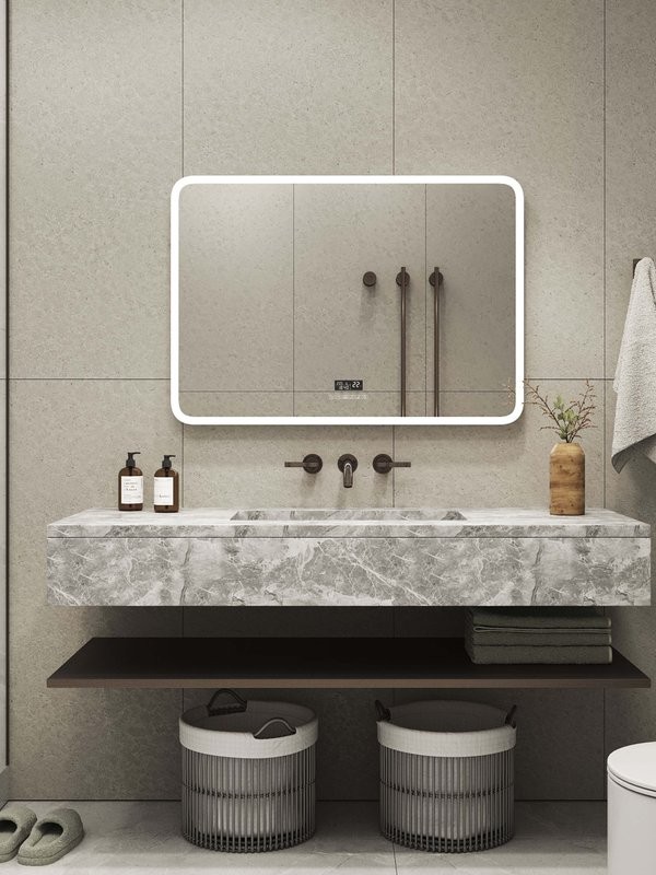 Зеркало CONTINENT Ledm Demure 100х70 см, с многофункциональной панелью, с холодной подсветкой