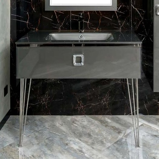 Тумба под раковину Armadi Art Lucido 100 глянцевый графит