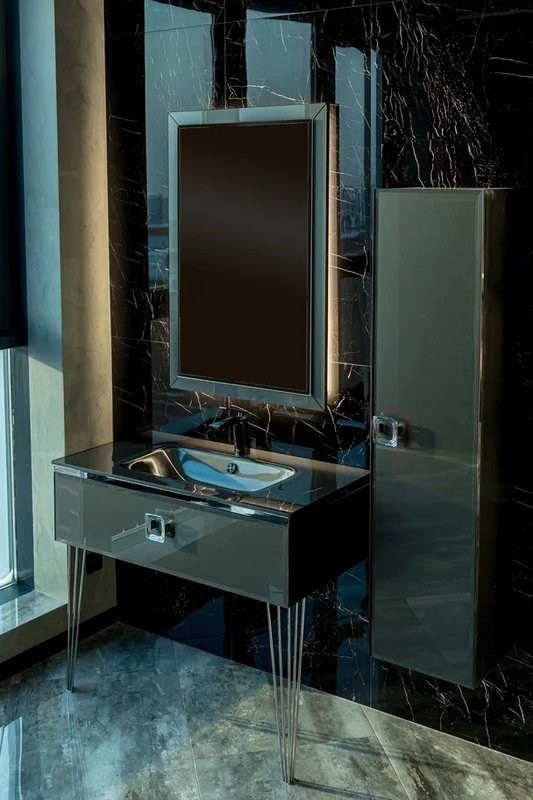 Тумба под раковину Armadi Art Lucido 100 глянцевый графит