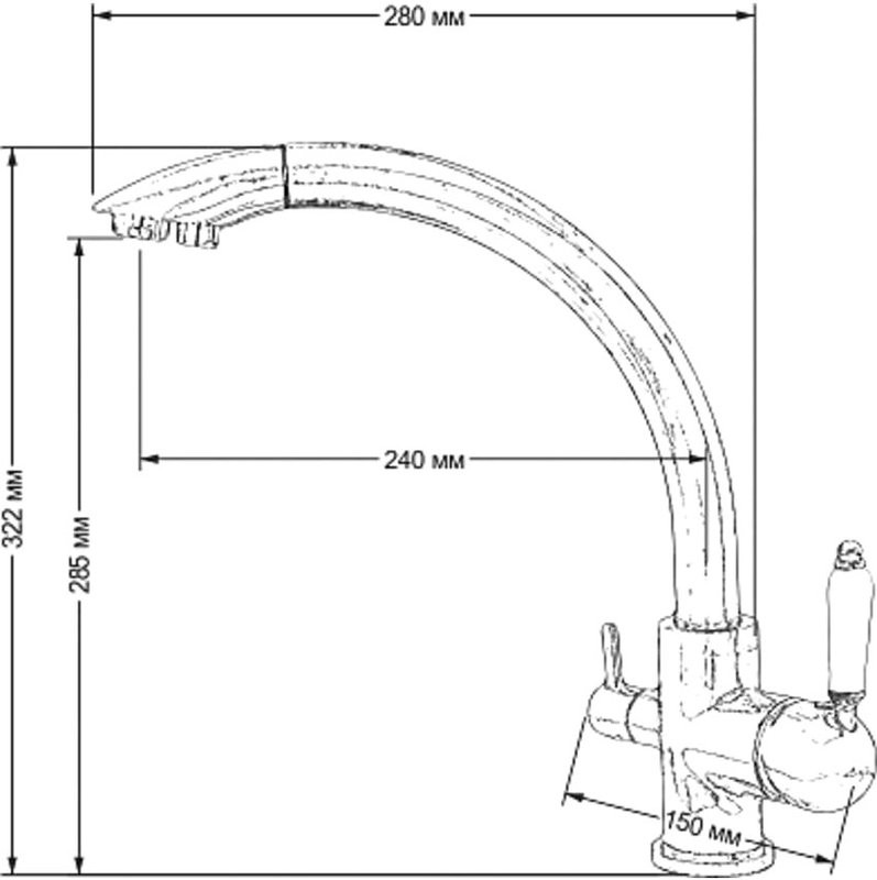 Смеситель для кухни Seaman Barcelone SSL-5382-GS gold satin