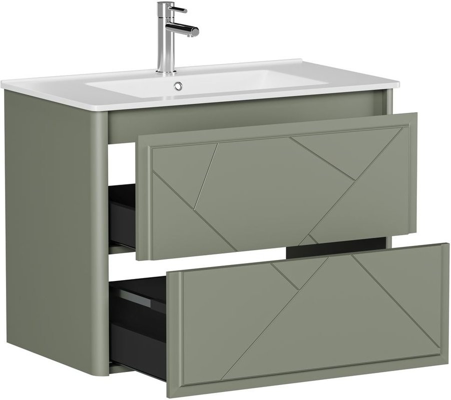 Тумба под раковину без столешницы Allen Brau Paris 80 матовая олива
