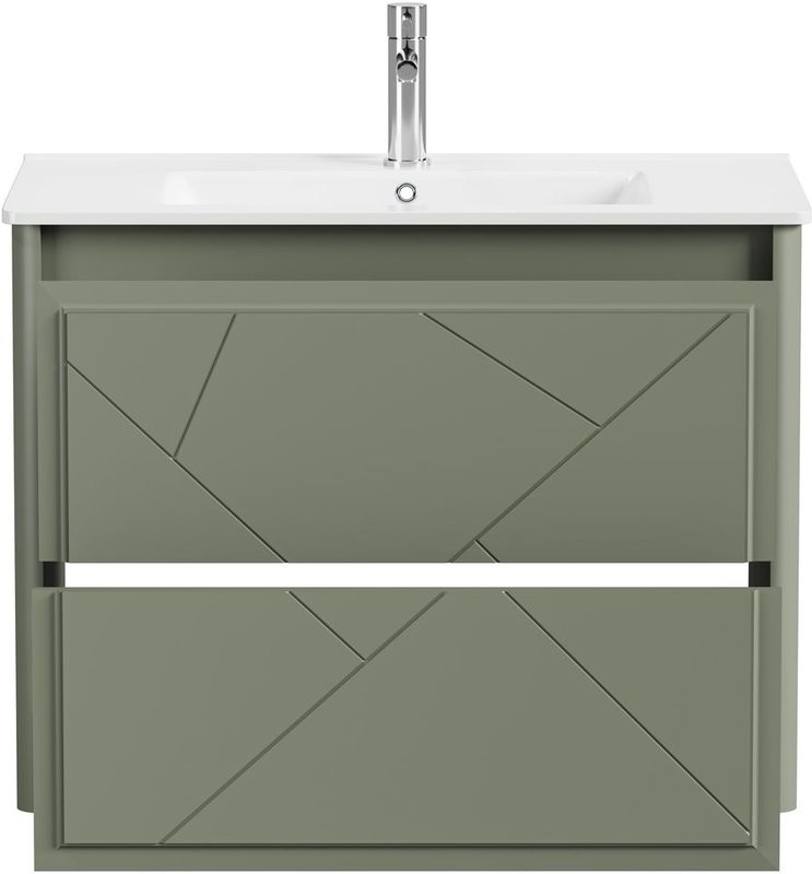 Тумба под раковину без столешницы Allen Brau Paris 80 матовая олива