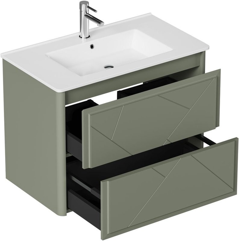 Тумба под раковину без столешницы Allen Brau Paris 80 матовая олива